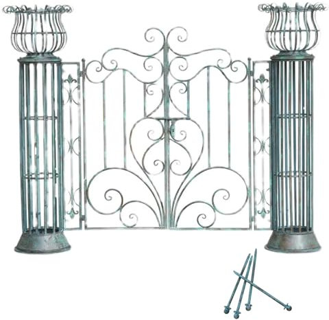 WXXSHGDW Arche Jardin Fer Forgé, Arche de Jardin Exterieur avec Porte, pour Décoration de Jardin, Mariage, Pelouse, Support de Fleurs Décoratif pour Plantes Grimpantes