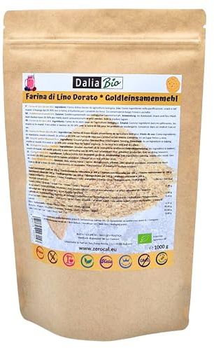 Dalia - Harina de Semillas de Lino Dorado Bio 1kg | Alta en Proteínas (35%) | Alta en Omega-3 y Fibra | Sin Gluten | Vegano | Origen Austria