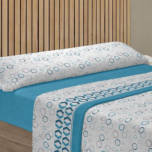 Rufino Díaz Juego Sábanas Finisterre Invierno 3 Piezas Coralina (Azul - 90 cm) - Taco Extra Suave para Adultos e Infantil - Sensación acogedora y de Confort