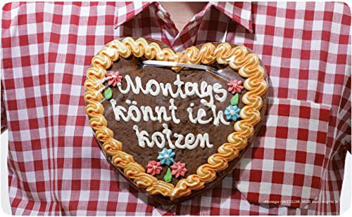 Frühstücksbrettchen 23 x 14 cm • 68030 ''Montags könnt ich kotzen'' von Inkognito • Künstler: INKOGNITO © Thordis Rüggeberg • Dies & Das • Küche & Frühstück • Frühstücksbrettchen • Schneidebrettchen • Brettchen