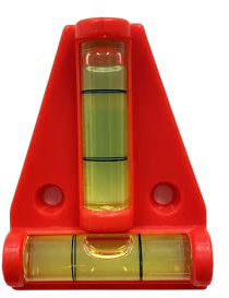 SoSupplies Mini Red Spirit Level 2 Way Mini Caravan Levelling Aid Indicator Small T Shaped Bubble Levelling Tool for On-The-go Measuring
