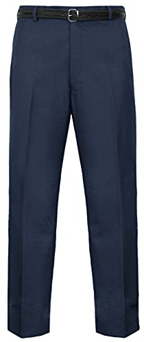 Mens Straight Leg Trousers Smart Office Work Pants navy blue 40/31