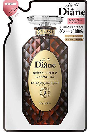 Moist Diane Extra Damage Repair Shampoo Refill 330ml - Organic Argan Oil & Amino Keratin (Green Tea Set)