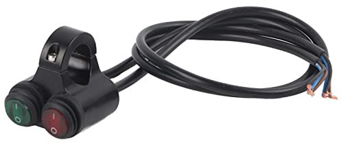 Qiilu Motorradschalter, 22 mm, Universal-Lenker, Bremslicht, Nebelscheinwerfer, Doppel-Knopf, Steuerschalter (D)