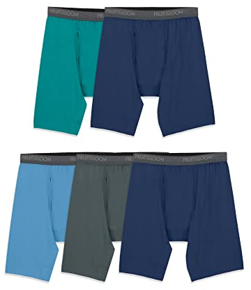 Fruit of the Loom Men's Micro Stretch Boxer Briefs, Designed to Move with You, Lightweight & Moisture Wicking Boxer Briefs (Pack of 6)