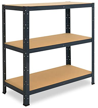 shelfplaza® 90x40x50cm HOME Schwerlastregal anthrazit/Metallregal mit 3 Böden/Kellerregal Metall, Garagenregal, Werkstattregal oder Regal Lagerregal/Steckregal Metall mit 175kg Tragkraft