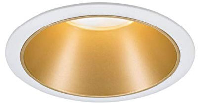 Paulmann 93405 LED Einbauleuchte Cole rund incl 1x6,5W dimmbar Einbaustrahler Weiß, Gold matt Einbaulampe Kunststoff, Alu Zink Deckenspot 2700K