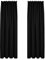 Deconovo - Juego de 2 Cortinas Opacas para Halloween (140 x 220 cm), Color Negro con Cinta Fruncida