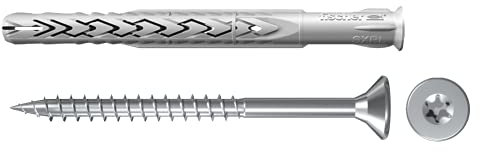 Fischer Tasselli prolungati SXRL 10x80 WT ls (50 Pz.) con vite a testa svasata piana ed impronta Torx
