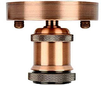 LEDSone Single Head Ceiling Light Fully Earth Retro Flush Mount E27 Ceramic Lamp Holder Sconce Chandeliers (Copper)