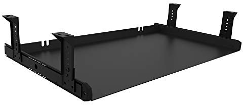 FRMSAET Untertisch-Tastaturablage Ganzmetall-Material 53 cm/ 60 cm/ 76 cm Plattform Computer Schublade Organizer Home Office Küche Schlafzimmer Garage Aufbewahrungswerkzeug.(60 cm, Schwarz)