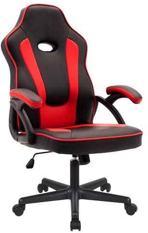 Play haha.Ergonomic high back seat with breathable mesh insert padded armrests tilt adjustment durable base lumbar support PU leather surface for gaming home or office use