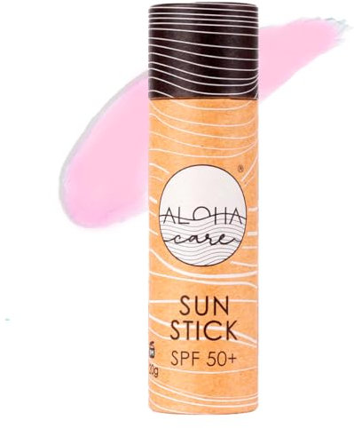 Aloha Sun Stick LSF 50+ | Gesichtsmineral Sonnenschutz zum Surfen | Eco Paper Stick 20g (Pink)