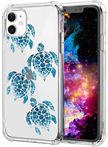 CARLOCA iPhone 11 Case, Light Blue Turtle Pattern Clear TPU Bumper Case, Compatible with iPhone 11 Pro