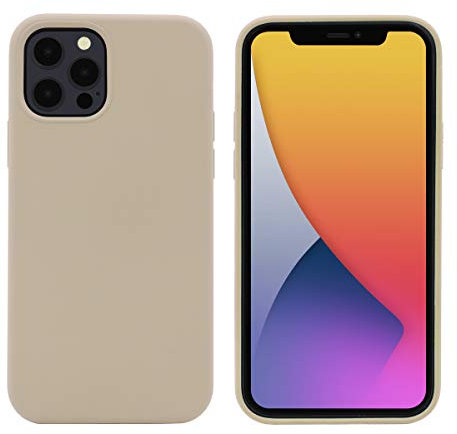 PETERONG Premium Liquid Silicone Case for iPhone 12 Pro Max (6.7 inch), Full Body Protection Cover Shockproof Protective Back Case Slim Fit Case Cover for iPhone 12 Pro Max 6.7-inch(Warm Gray)