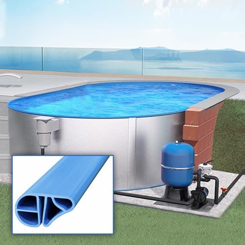 Ovalpool 490 x 300 x 120 cm I Starter Set I Poolfolie blau 0,8 mm I Filteranlage I Basic Handlauf I 4,9 x 3 x 1,2 m