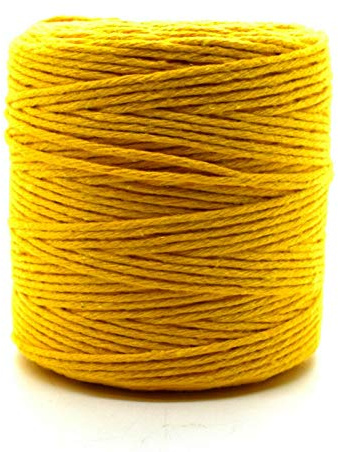 Premium Yellow Macrame Cord, 300 m / 984 ft of 2 mm Thick Natural Cotton Thread Yarn Macrame Rope for Wall Hangings, Plant Hangers, DIY Crafts, Home Decorations, Gift Wrapping (Reel)
