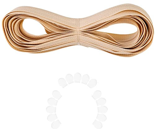 Endlos Reißverschluss, 330 cm Gesamtlänge, Größe #3, Hautfarbe, nicht teilbar, Breite 28 mm, Zahnbreite 5 mm, Set mit 15 x Kunststoff RV Schieber Laschen, Reissverschluss Spirale mit Anhängern DIY Kit