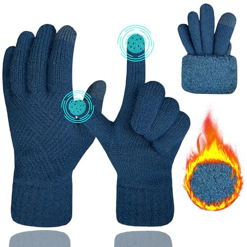 ehsbuy Winter Handschuhe Damen Touchscreen Fleece, Warme Kaschmir Dicke Strickhandschuhe Wollhandschuhe Thermohandschuhe Outdoor Sport Geschenke für Herren und Damen