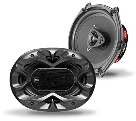 BOSS Audio Systems CH5730B Chaos Series - Altavoces estéreo para puerta de coche de 5 x 7 pulgadas, 300 vatios máximo, 3 vías, audio de rango completo, tweeters de 1 pulgada y 0.5 pulgadas, coaxiales,