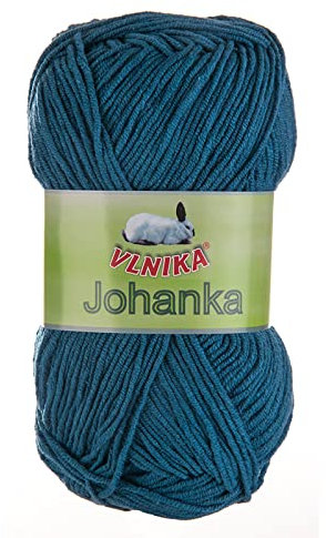50g Strickgarn Johanka Strick-Wolle Handstrickgarn Klassikgarn Sommergarn Farbwahl, Farbe:072 ozeanblau