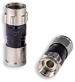 SatelliteSale Conectores coaxiales para interiores y exteriores para cables coaxiales RG-6, paquete de 4 unidades