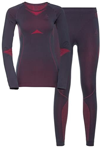 Odlo Damen Funktionsunterwäsche Set FUNDAMENTALS PERFORMANCE WARM, dark sapphire - beetroot purple, S