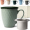 KIVY Große Teetasse mit Deckel und Sieb [650ml] XXL Tasse groß - Jumbotasse - Teetasse groß - Teetassen - Teebecher - Tee Tasse mit Deckel - Teetasse mit Sieb - Grosse Tasse - Teetasse mit Deckel