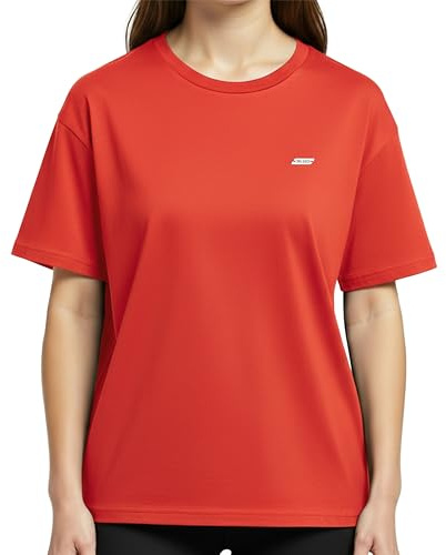 SMILODOX T-Shirt Damen Lyanna, Oversize Lässiges Shirt aus 100% Baumwolle mit graviertem Metallabel, Kurzarmshirt weiches Material, Schlichtes Design, Vielseitig kombinierbar für Alltag und Freizeit
