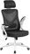 Yaheetech Sedia Ufficio Ergonomica con Braccioli Poggiatesta Regolabile Schienale Alto Funzione Dondolo Poltrona Scrivania Girevole in Rete Traspirante con Supporto Lombare Bianca/Nera