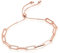 LeCalla 925 Sterling Silver Rose-Gold Plated Italian Solid Adjustable Bolo Slider Paperclip Link Chain Bracelet for Women