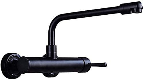 ZLCO Wasserhähne, Schwarze Wandmontage Küchenarmatur Waschtischmischer Badezimmer Wand der Schwarzen Waschbeckenarmatur Waschbeckenarmatur Badarmatur Present