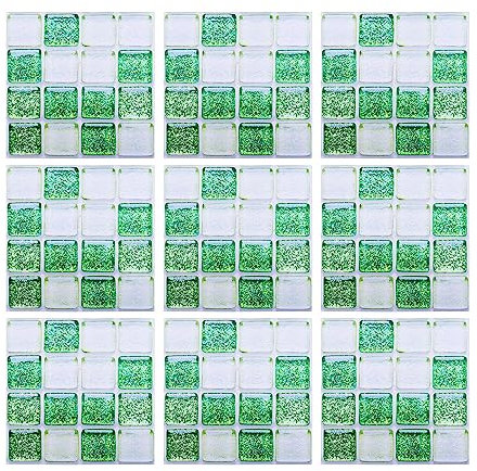 EMSea 20 Stück Mosaik-Fliesenaufkleber Küchenfliesenaufkleber wasserdichte Fliesenaufkleber Selbstklebende Badezimmer-Wandaufkleber Wohnaccessoires 15x15cm