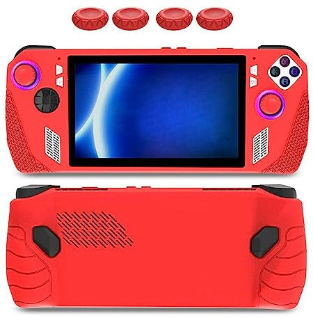 Coque de protection en silicone souple pour console de jeu ASUS ROG Ally anti-chute 4 avec casquettes Cadre Shock Rocker