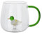 Koythin 3D Coffee Mug Cute Animal Inside Cup, Cartoon Glass Teacup for Boys Girls, 12oz/350ml Party Office Morning Mugs for Tea Juice Milk Chocolate Cappuccino (Duck)