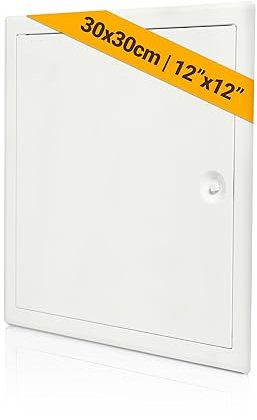 Proxinova 300x300mm Puertas de contadores Metálica con Cerradura de Llave, Puerta de Inspección Exterior, Tapa Cuadro Electrico, cables, medidores, tuberías, Queda al ras de la superficie