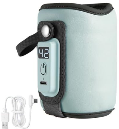 Flaschenwärmer Baby Unterwegs Tragbarer USB Fläschchenwärmer zur Temperaturerhaltung, Babyflaschenwärmer mit Temperatur Display,Erwärmung von Milch und Babynahrung, Baby Flaschenwärmer für Auto Reisen