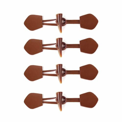 SHTGOI PU Leder Knebelknöpfe 4 Paar Horn Toggle Diagonale Schnalle Dekorative Mantel-Ersatzknöpfe Handwerk Nähknöpfe Knebelverschlüsse zum Annähe für Mantel Jacke Kleidung Trenchcoat Braun
