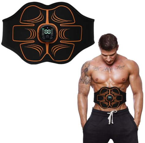 EMS Bauchmuskeltrainer Elektrisch, Bauchtrainer für Zuhause, 10 Modi & 30 Intensitäten, Abs Stimulator Muskeltoner, Muskelstimulator Sportgeräte Zuhause für Männer und Frauen