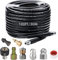 Hlieeosfcn 30M/100 FT Pressure Washer Hose,5800 PSI Pressure Washer Drain Pipe Hose Cleaning Kit with Jet Nozzle and Rotating Jet Nozzle,400 Bar Drain Jetting
