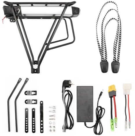 SHIMOST 36V 13Ah E-bike li-ion battery Luggage rack with UK standard charger for 250W-800W 26“-28” Electric bicycle (36V 13Ah battery with Luggage rack)