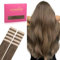 WENNALIFE Tape Extensions Echthaar, 30cm 20g 10 Stück Invisible Tape in Extensions Echthaar, Echthaar Extensions Tape, Haarverlängerung Echthaar, Remy Gerade Haarextension Echthaar #5 Helles Ash Braun