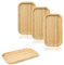 Esmula Pack de 4 Plateaux de Salle de Bain en Bambou, Plateau en Bambou, Plateau de Service rectangulaire, Plateau de Cuisine en Bois, Plateau en Bambou, Assiettes de Service, Plateau en Bambou