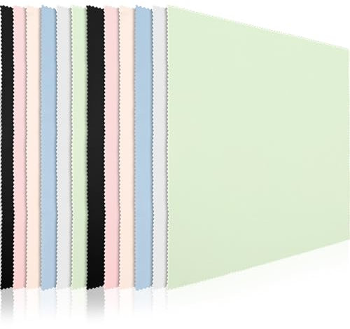 Frienda 12 Pieces Extra Large Microfiber Cleaning Cloths 12 x 12 inch Oversized Lens Cleaning Cloths for Cleaning Electronic Device Screens Eyeglasses (6 Colors)
