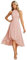 Ever-Pretty Abito Cerimonia Donna Spalle Scoperte Pieghe High Low Senza Maniche Chiffon al Ginocchio Abito da Ospite Orlo Irregolare Comodo Rosa 52