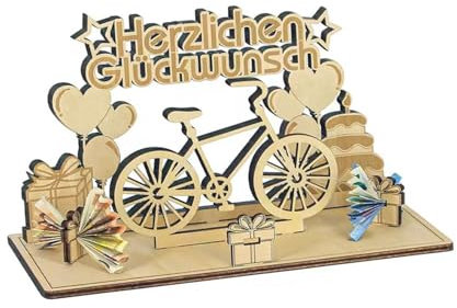 Fahrrad Deko, Geburtstagsgeschenk Holz, Geldgeschenk Fahrrad Holz, DIY Geldgeschenke Geburtstag, Gästebuch aus Holz, Spardose Fahrrad, Kreative Weihnachtsreise-Festtagsgeschenke für Freunde