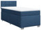 vidaXL Boxspringbett, Polsterbett Bett mit Matratze Matratzenauflage, Bettgestell mit Kopfteil, Einzelbett für Schlafzimmer, Blau 90x200cm Stoff