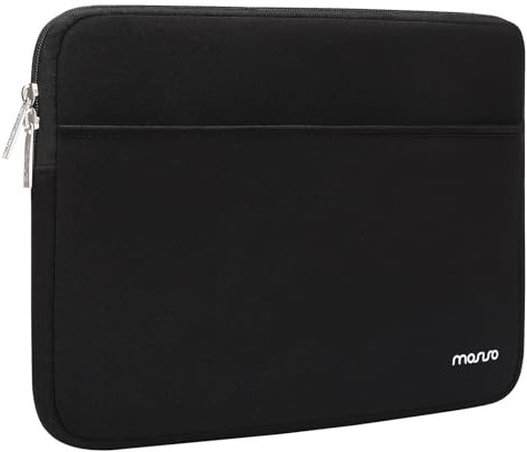 MOSISO Laptop Case 13-14 inch, 13.3 inch Laptop Sleeve Bag Compatible with MacBook Air 13.6/Pro 13/Pro 14, HP Dell ASUS Lenovo Notebook, Neoprene Carrying Case with Horizontal Pocket, Black