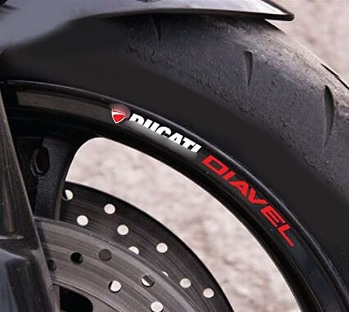 WARFEL Accessori 8 X per D&ucati Diavel Decalcomanie per Ruote Moto per D&ucati 748 796 797 848 959 996 1098 1198 Adesivi per Cerchioni Strisce Set Laminato