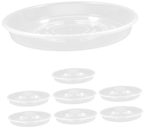 PHENOFICE 8pièces Plateau pour Pots De Fleurs Transparent Soucoupe pour Jardinière Protection pour Surfaces Intérieures Et Extérieures